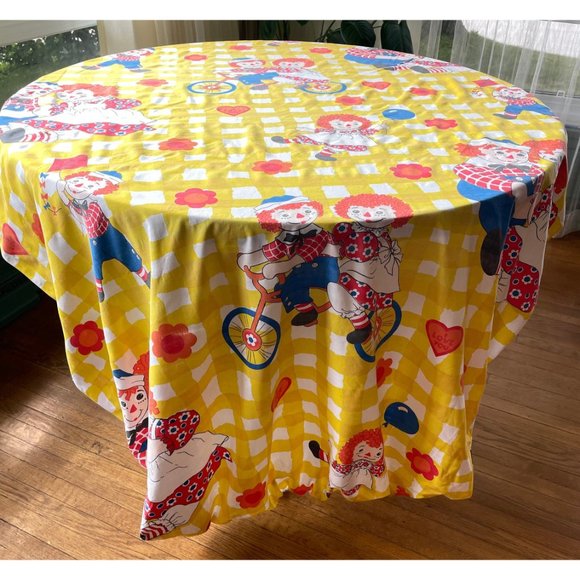 vintage 70s bedding, Raggedy Ann and Andy bed sheet, fitted sheet, Bobbs-Merrill - Picture 2 of 9